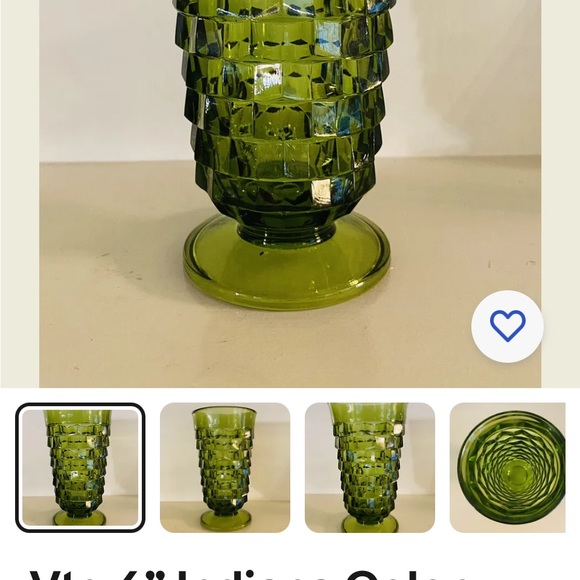 Vintage mid century avocado glasses, set a four green one blue no cracks - Picture 7 of 7